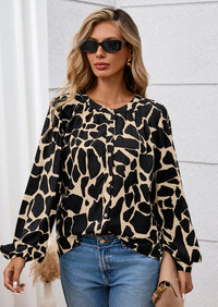 PRETTYGARDEN Women's Floral Button Down Blouse Fall Fashion Dressy Casual Long Sleeve Oversized Shirts Top Boho Clothes