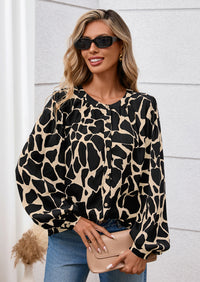 PRETTYGARDEN Women's Floral Button Down Blouse Fall Fashion Dressy Casual Long Sleeve Oversized Shirts Top Boho Clothes