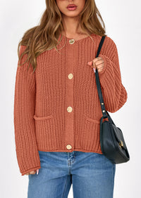 PRETTYGARDEN Cardigan Sweaters for Women Trendy Oversized Knit Chunky Button Cardigans Fall Winter Outfits with Pockets