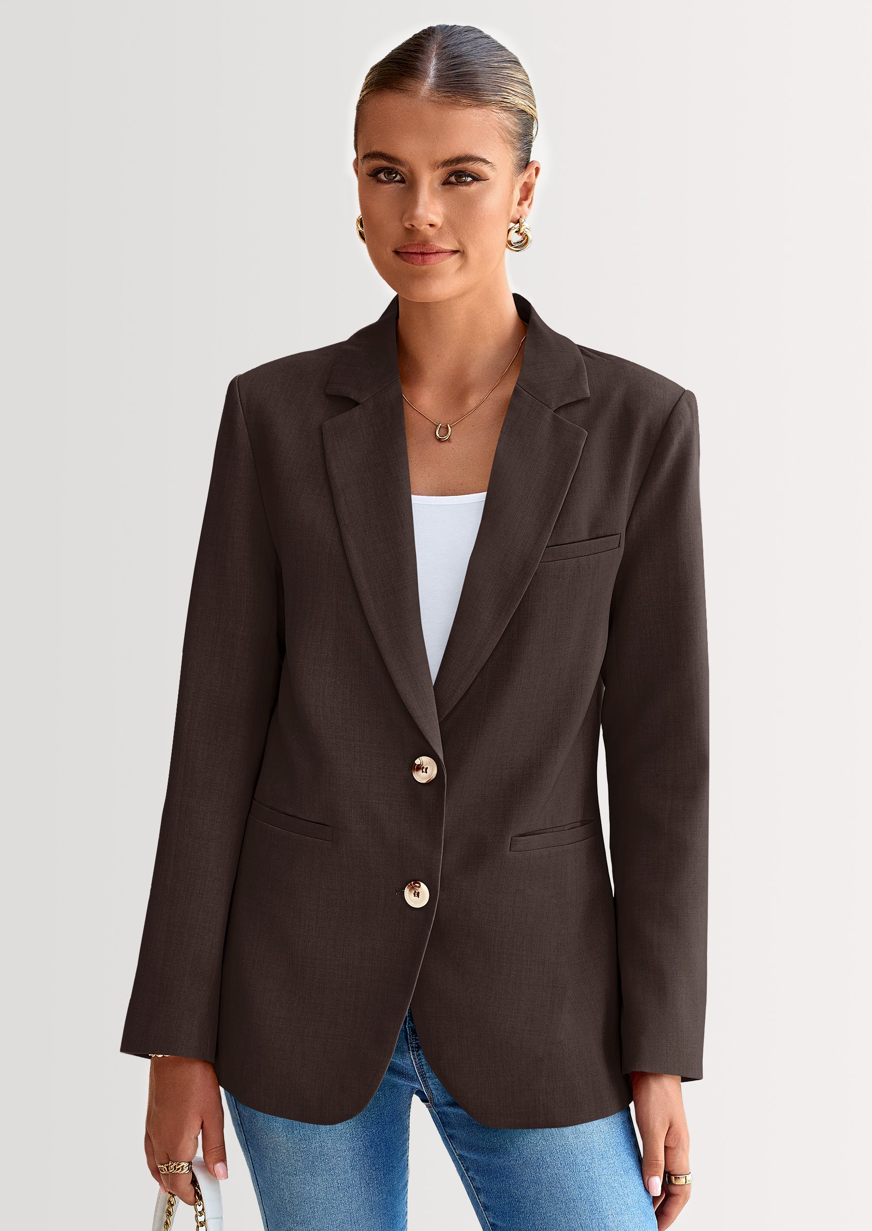 PRETTYGARDEN Blazers for Women Business Casual Long Sleeve Lapel Open Front Suit Jacket Work Blazer with Pockets