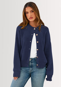 PRETTYGARDEN Cardigan Sweaters for Women Trendy Long Sleeve Open Front Button Down Jacket Fall Clothes Winter Coats