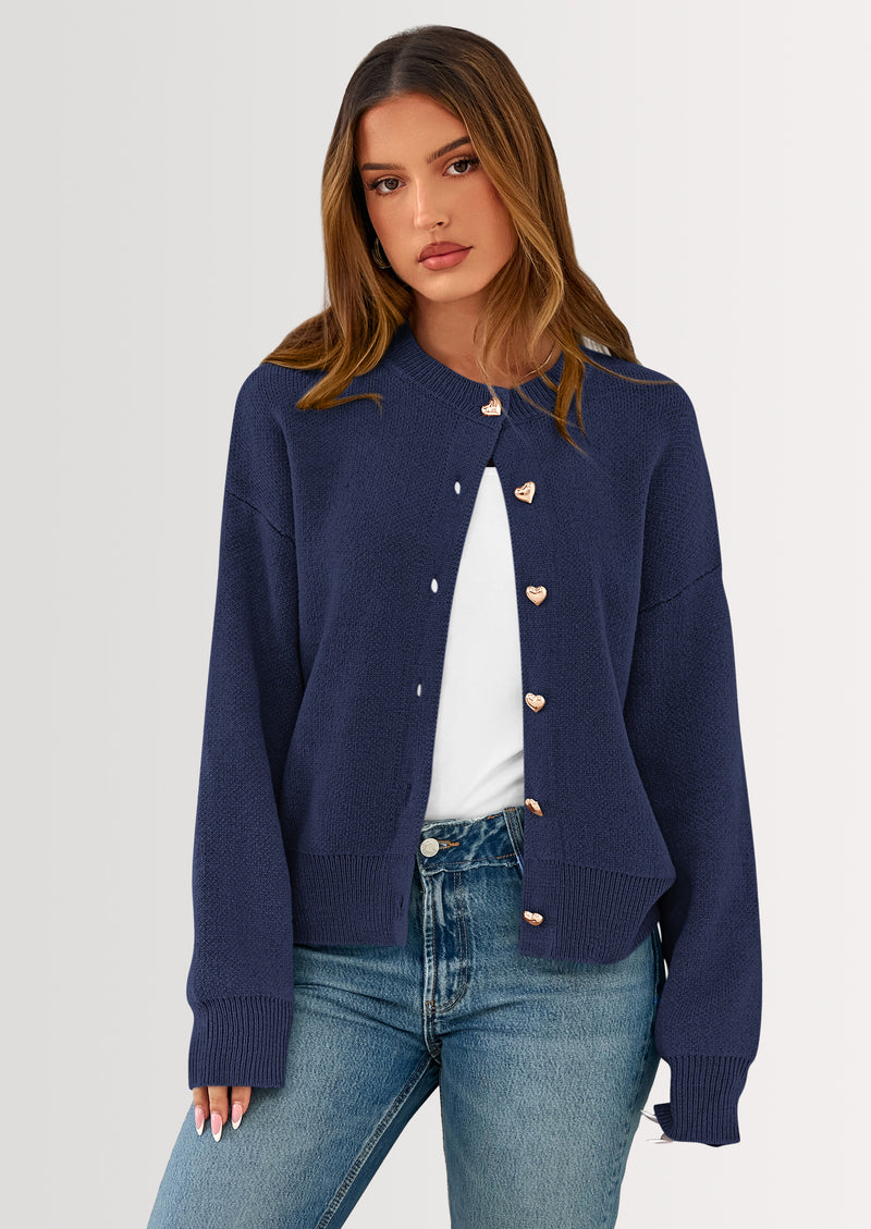 PRETTYGARDEN Cardigan Sweaters for Women Trendy Long Sleeve Open Front Button Down Jacket Fall Clothes Winter Coats