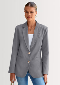 PRETTYGARDEN Blazers for Women Business Casual Long Sleeve Lapel Open Front Suit Jacket Work Blazer with Pockets