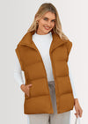 PRETTYGARDEN Women's Puffer Vest Fall Casual Stand Collar Lightweight Sleeveless Zip Up Padded Jackets Outerwear