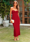 PRETTYGARDEN Women's Bodycon Long Dresses Summer Strapless Tube Twist Knot Front Ribbed Knit Maxi Cocktail Dress with Slit