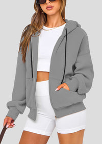 Zip Up Long Sleeve Loose Fit Y2K Casual Hoodies Cardigan