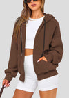 PRETTYGARDEN Women's Fall Oversized Hoodies Sweatshirt Long Sleeve Zip Up Pockets Loose Fit Y2K Winter Jackets Coat