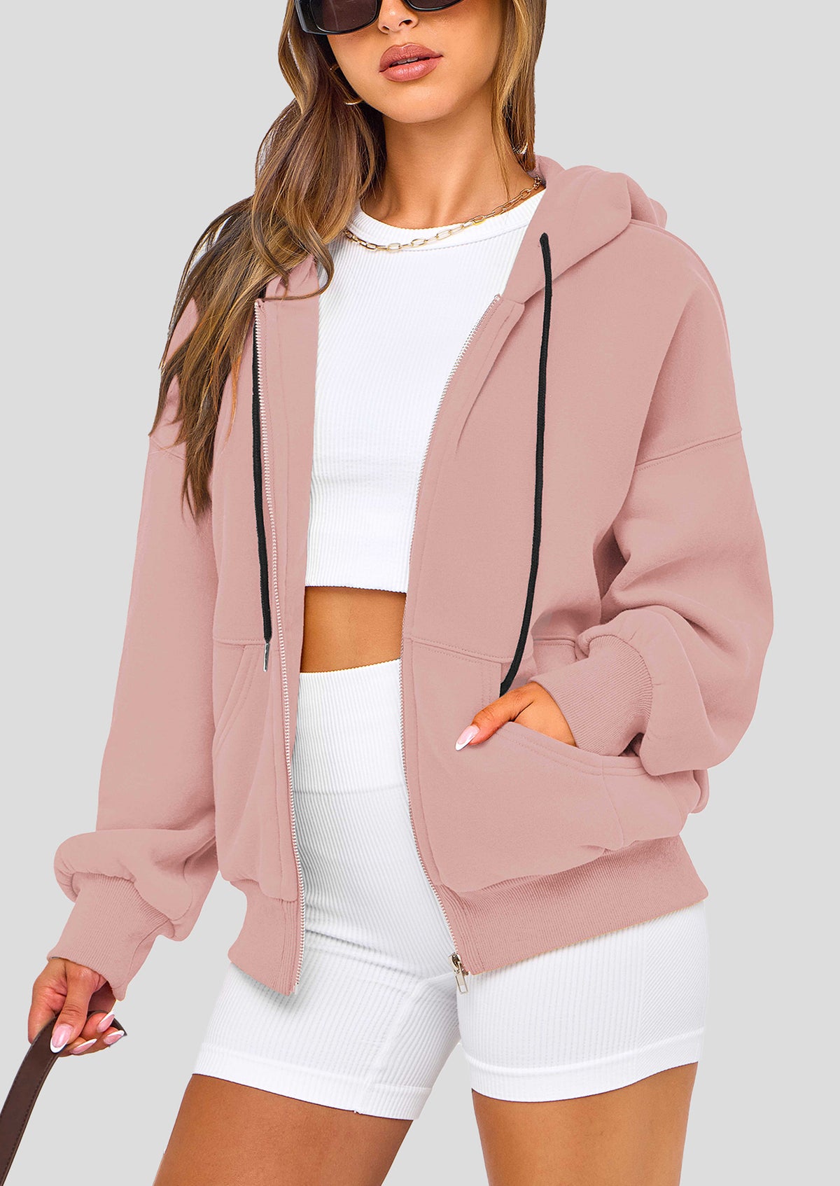 Zip Up Long Sleeve Loose Fit Y2K Casual Hoodies Cardigan