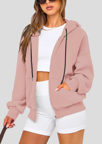 Zip Up Long Sleeve Loose Fit Y2K Casual Hoodies Cardigan