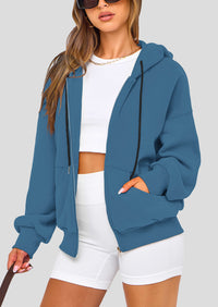 Zip Up Long Sleeve Loose Fit Y2K Casual Hoodies Cardigan