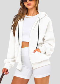 Zip Up Long Sleeve Loose Fit Y2K Casual Hoodies Cardigan