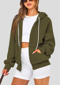 Zip Up Long Sleeve Loose Fit Y2K Casual Hoodies Cardigan