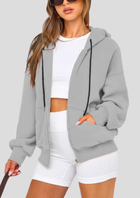 Zip Up Long Sleeve Loose Fit Y2K Casual Hoodies Cardigan