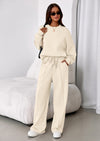 PRETTYGARDEN 2 Piece Sets For Women Fall Trendy Long Sleeve Sweatshirt Wide Leg Pants Loungewear Set Matching Sweatsuit