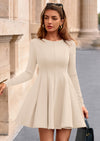 PRETTYGARDEN Fall Cocktail Dresses for Women Elegant Classy Wedding Guest Long Sleeve Homecoming Party A Line Mini Dress