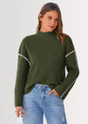 PRETTYGARDEN Women's Chunky Knit Sweaters Fall Long Sleeve Mock Neck Oversized Pullover Tops Winter Fashion Clothes