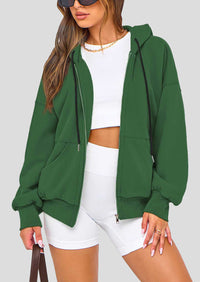 Zip Up Long Sleeve Loose Fit Y2K Casual Hoodies Cardigan