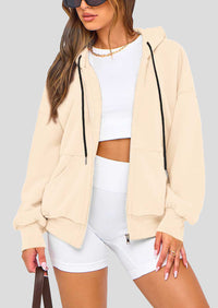Zip Up Long Sleeve Loose Fit Y2K Casual Hoodies Cardigan