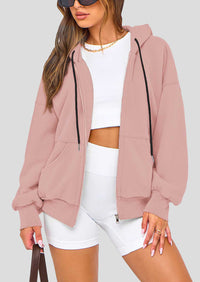 Zip Up Long Sleeve Loose Fit Y2K Casual Hoodies Cardigan