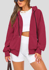 PRETTYGARDEN Women's Fall Oversized Hoodies Sweatshirt Long Sleeve Zip Up Pockets Loose Fit Y2K Winter Jackets Coat