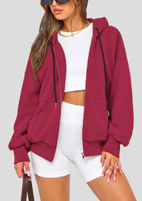 Zip Up Long Sleeve Loose Fit Y2K Casual Hoodies Cardigan
