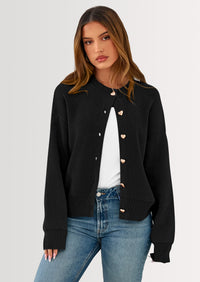 PRETTYGARDEN Cardigan Sweaters for Women Trendy Long Sleeve Open Front Button Down Jacket Fall Clothes Winter Coats