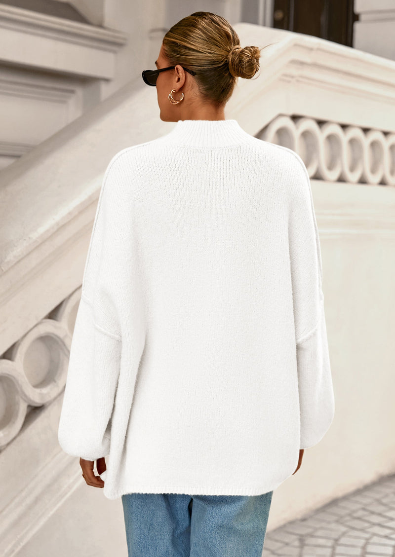 PRETTYGARDEN Women's Fall Oversized Sweaters Chunky Knit Mock Neck Long Sleeve Casual Trendy Pullover Winter Clothes PRETTYGARDEN