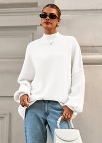 PRETTYGARDEN Women's Fall Oversized Sweaters Chunky Knit Mock Neck Long Sleeve Casual Trendy Pullover Winter Clothes PRETTYGARDEN