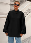 PRETTYGARDEN Women's Fall Oversized Sweaters Chunky Knit Mock Neck Long Sleeve Casual Trendy Pullover Winter Clothes PRETTYGARDEN