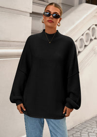 PRETTYGARDEN Women's Fall Oversized Sweaters Chunky Knit Mock Neck Long Sleeve Casual Trendy Pullover Winter Clothes PRETTYGARDEN
