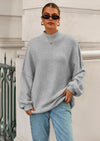 PRETTYGARDEN Women's Fall Oversized Sweaters Chunky Knit Mock Neck Long Sleeve Casual Trendy Pullover Winter Clothes PRETTYGARDEN