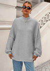 PRETTYGARDEN Women's Fall Oversized Sweaters Chunky Knit Mock Neck Long Sleeve Casual Trendy Pullover Winter Clothes PRETTYGARDEN