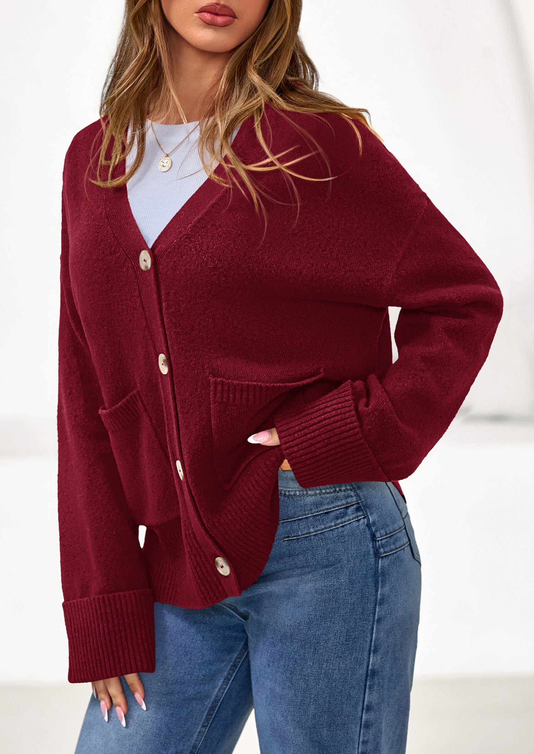 PRETTYGARDEN Women's Oversized Cardigan Sweaters Trendy Chunky Knit Long Sleeve V Neck Button Down Fall Winter Outfits