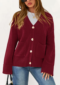 PRETTYGARDEN Women's Oversized Cardigan Sweaters Trendy Chunky Knit Long Sleeve V Neck Button Down Fall Winter Outfits