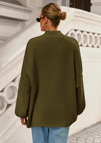 PRETTYGARDEN Women's Fall Oversized Sweaters Chunky Knit Mock Neck Long Sleeve Casual Trendy Pullover Winter Clothes PRETTYGARDEN