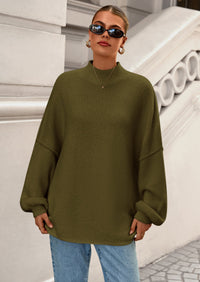 PRETTYGARDEN Women's Fall Oversized Sweaters Chunky Knit Mock Neck Long Sleeve Casual Trendy Pullover Winter Clothes PRETTYGARDEN