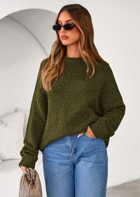 PRETTYGARDEN Womens Fall Long Sleeve Sweater Crew Neck Fuzzy Loose Fit Chunky Knit Oversized Pullover Sweaters Going Out Tops PRETTYGARDEN