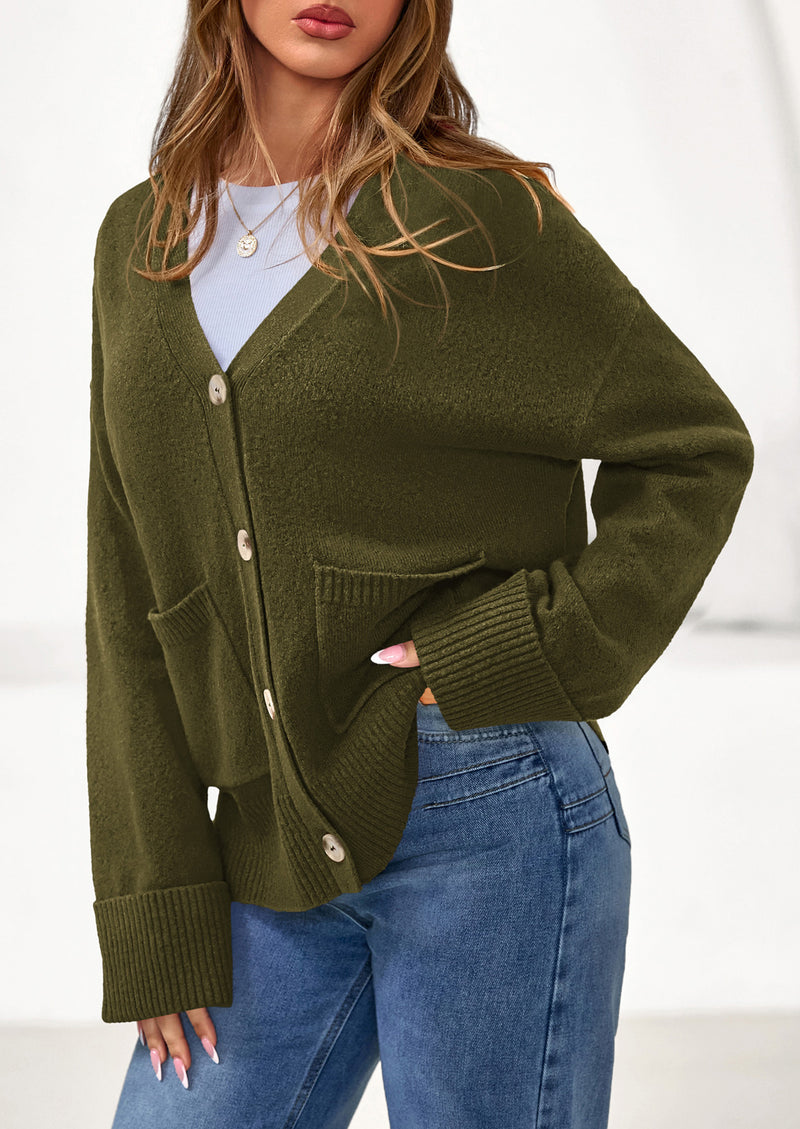 PRETTYGARDEN Women's Oversized Cardigan Sweaters Trendy Chunky Knit Long Sleeve V Neck Button Down Fall Winter Outfits