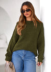PRETTYGARDEN Womens Fall Long Sleeve Sweater Crew Neck Fuzzy Loose Fit Chunky Knit Oversized Pullover Sweaters Going Out Tops PRETTYGARDEN