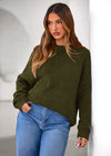 PRETTYGARDEN Womens Fall Long Sleeve Sweater Crew Neck Fuzzy Loose Fit Chunky Knit Oversized Pullover Sweaters Going Out Tops PRETTYGARDEN