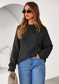 PRETTYGARDEN Womens Fall Long Sleeve Sweater Crew Neck Fuzzy Loose Fit Chunky Knit Oversized Pullover Sweaters Going Out Tops PRETTYGARDEN