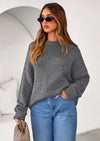 PRETTYGARDEN Womens Fall Long Sleeve Sweater Crew Neck Fuzzy Loose Fit Chunky Knit Oversized Pullover Sweaters Going Out Tops PRETTYGARDEN