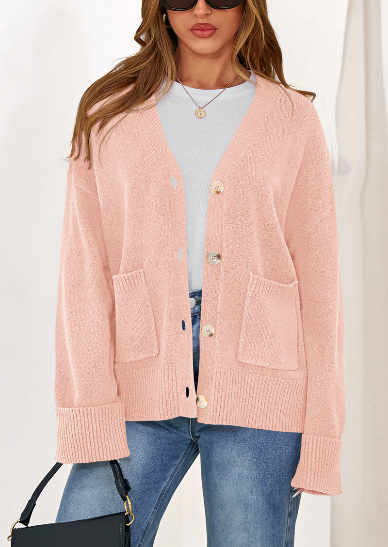PRETTYGARDEN Women's Oversized Cardigan Sweaters Trendy Chunky Knit Long Sleeve V Neck Button Down Fall Winter Outfits