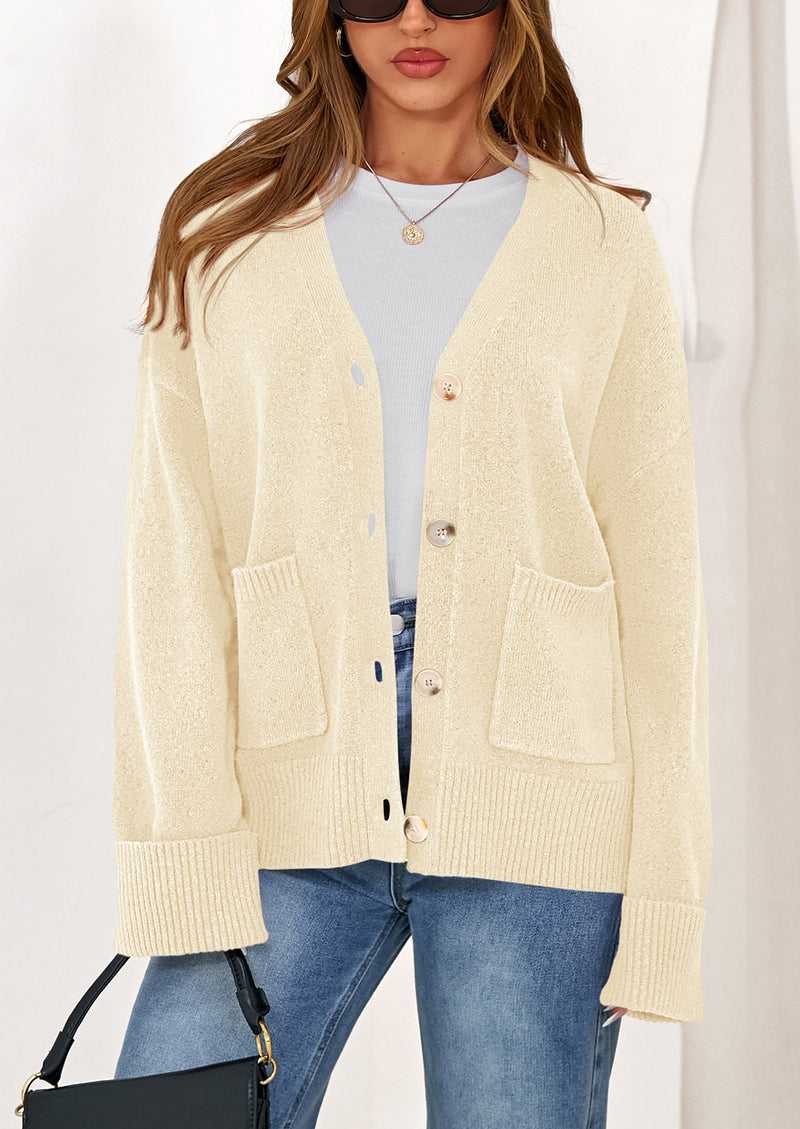 PRETTYGARDEN Women's Oversized Cardigan Sweaters Trendy Chunky Knit Long Sleeve V Neck Button Down Fall Winter Outfits