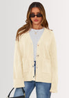PRETTYGARDEN Women's Oversized Cardigan Sweaters Trendy Chunky Knit Long Sleeve V Neck Button Down Fall Winter Outfits