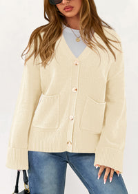 PRETTYGARDEN Women's Oversized Cardigan Sweaters Trendy Chunky Knit Long Sleeve V Neck Button Down Fall Winter Outfits