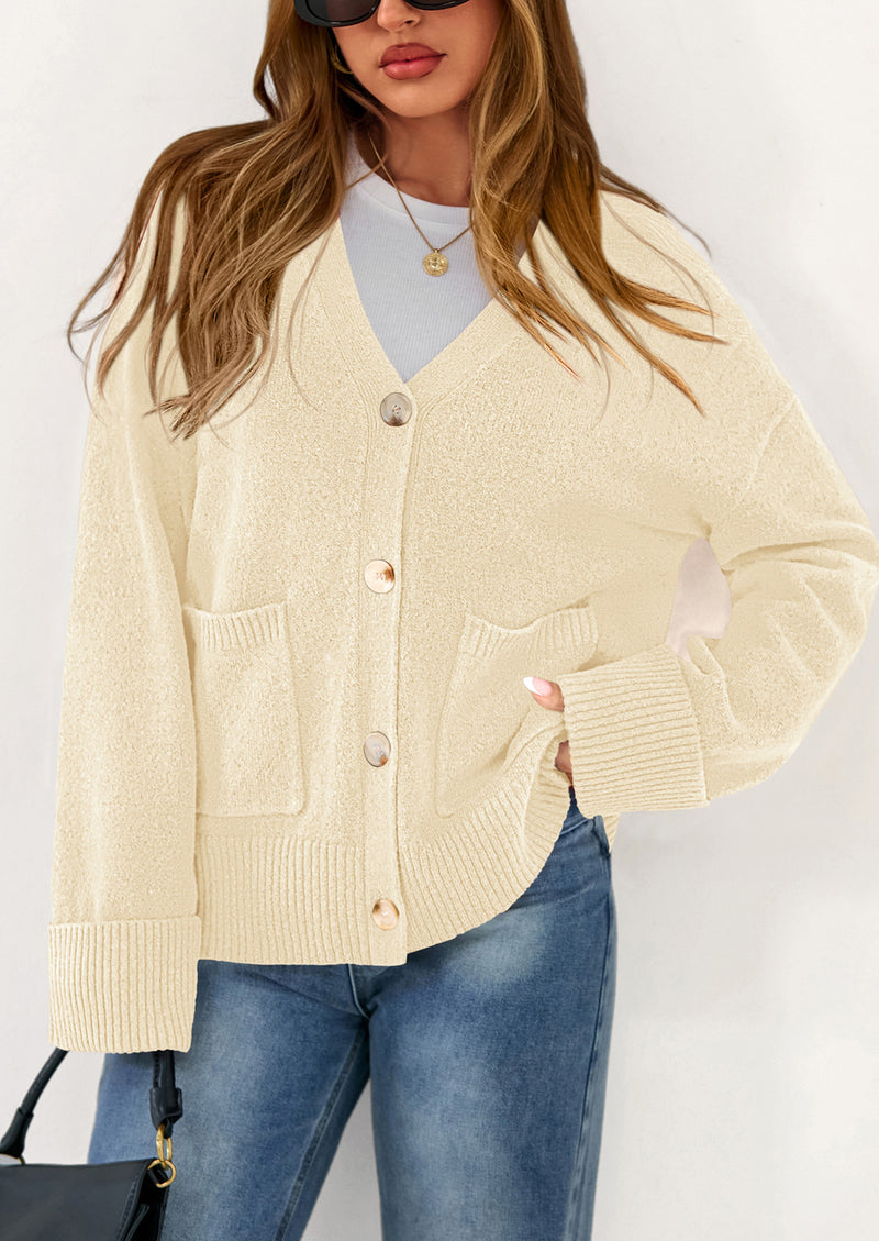 PRETTYGARDEN Women's Oversized Cardigan Sweaters Trendy Chunky Knit Long Sleeve V Neck Button Down Fall Winter Outfits