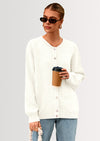 PRETTYGARDEN Fall Long Sleeve Cardigans for Women Trendy Open Front Winter Button Down Crewneck Soft Knit Sweater Jacket