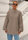 PRETTYGARDEN Women's Fall Oversized Sweaters Chunky Knit Mock Neck Long Sleeve Casual Trendy Pullover Winter Clothes PRETTYGARDEN
