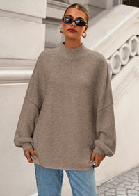 PRETTYGARDEN Women's Fall Oversized Sweaters Chunky Knit Mock Neck Long Sleeve Casual Trendy Pullover Winter Clothes PRETTYGARDEN